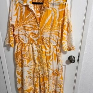 Mile Gabrielle yellow and white‎ floral midi dress